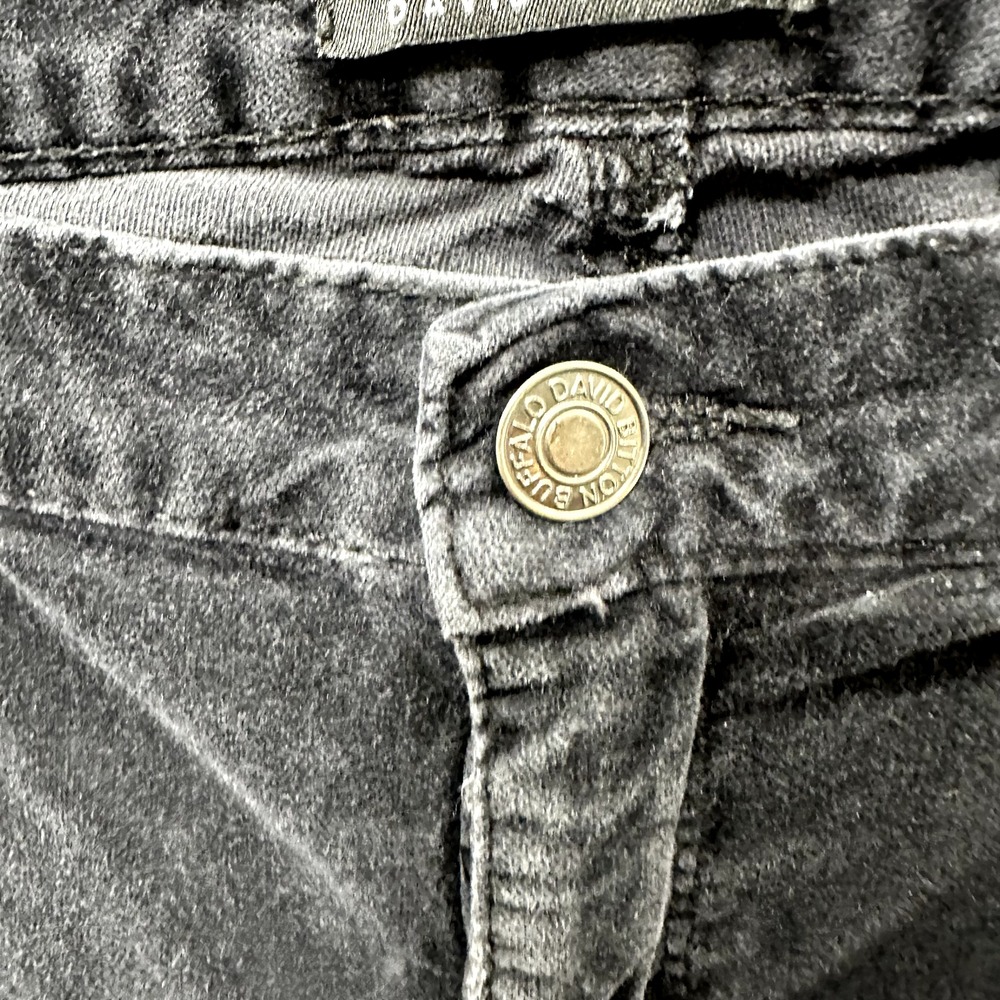 Buffalo David Bitton Velveteen Pants Women 8/29 Black Mid Rise‎ Skinny 5 Pocket - Picture 10 of 15